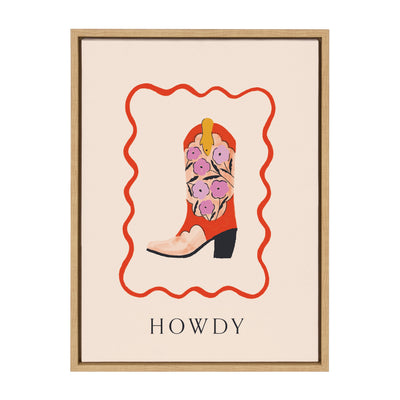 Sylvie Howdy Framed Canvas by Duchess Plum