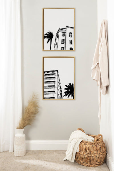 Sylvie Miami Beach Architecture Retro Art Deco Framed Canvas Art Set