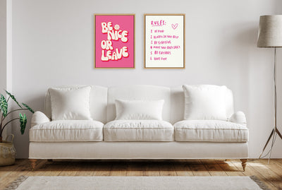 Sylvie Be Nice or Leave Framed Canvas by Honey Island Studio