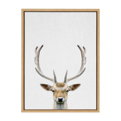 Sylvie Deer Color Framed Canvas by Simon Te of Tai Prints
