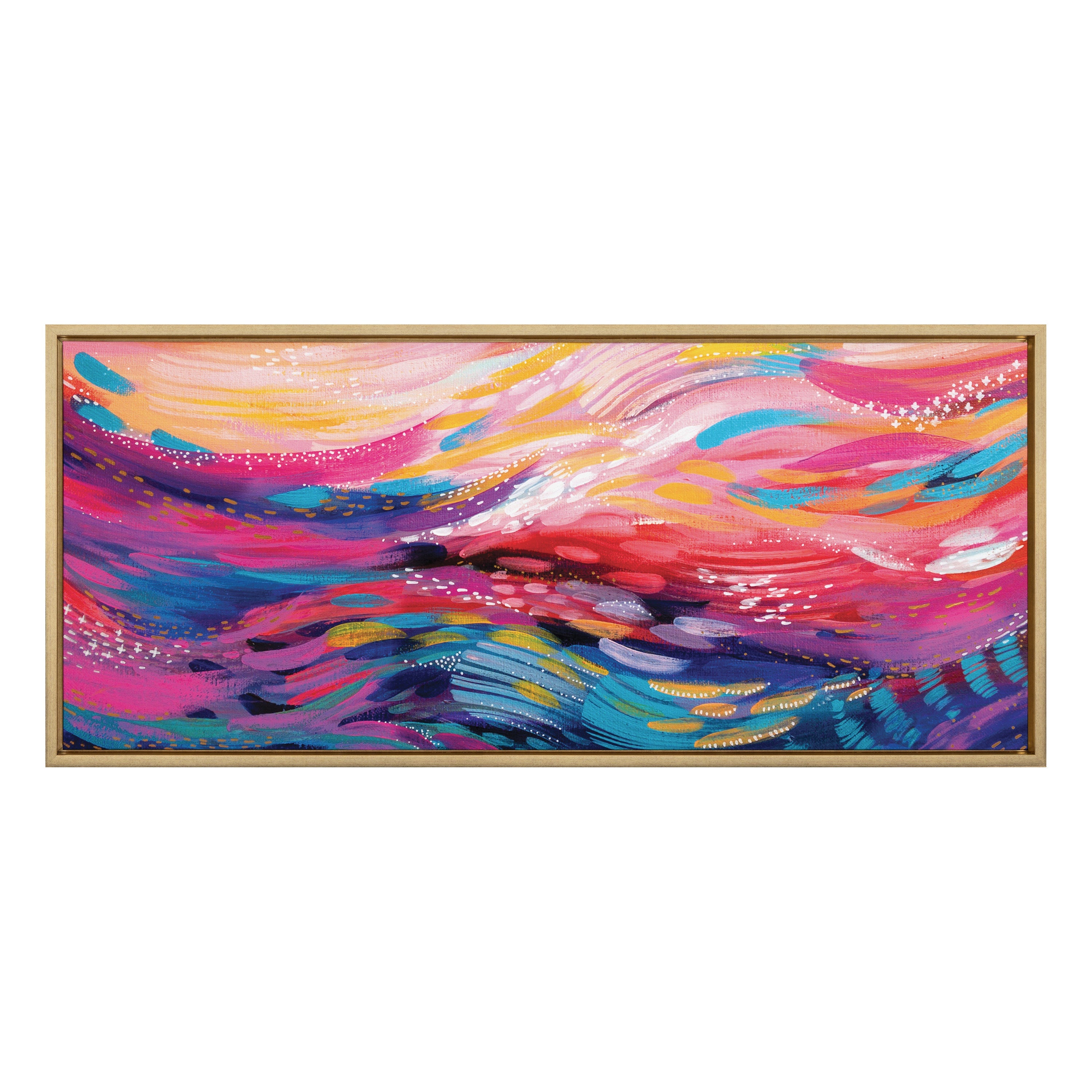 Sylvie Brush Strokes 90 Framed Canvas by kateandlaurel - product image 2 for Resin Society
