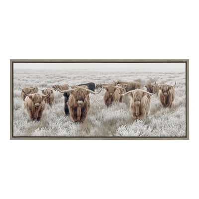 Sylvie Herd of Highland Cows Color Framed Canvas by The Creative Bunch by kateandlaurel - product image 8 for Resin Society