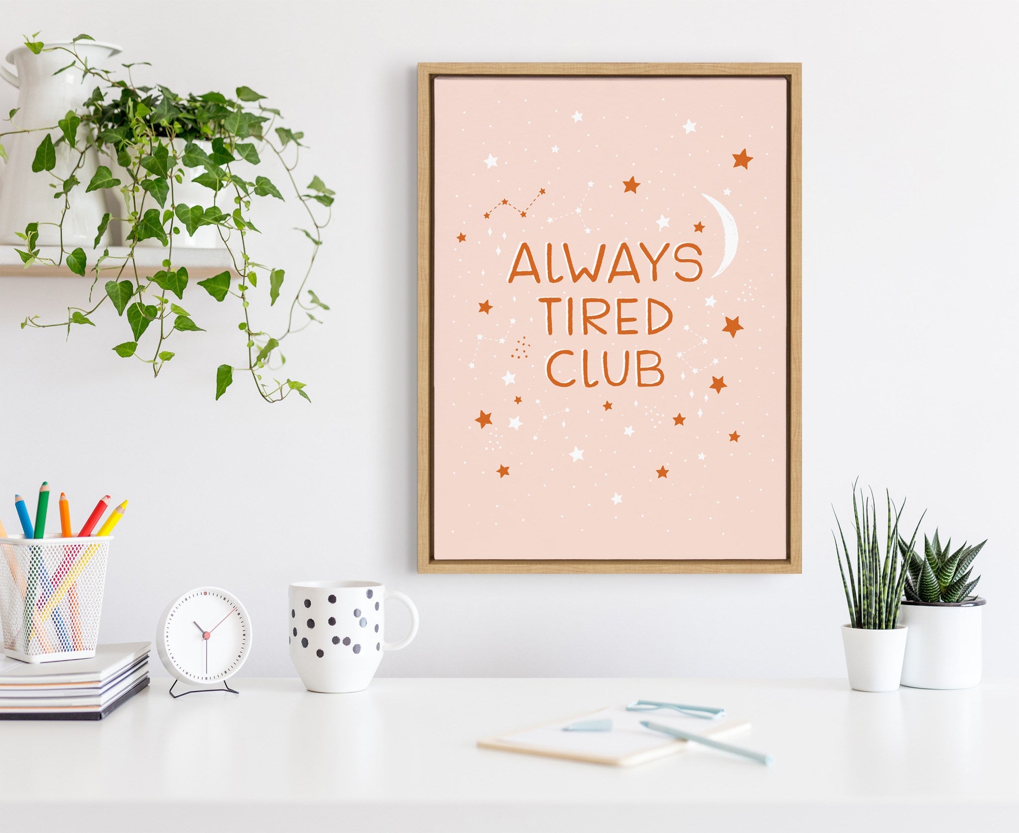 Sylvie Always Tired Club Framed Canvas by kateandlaurel - product image 7 for Resin Society