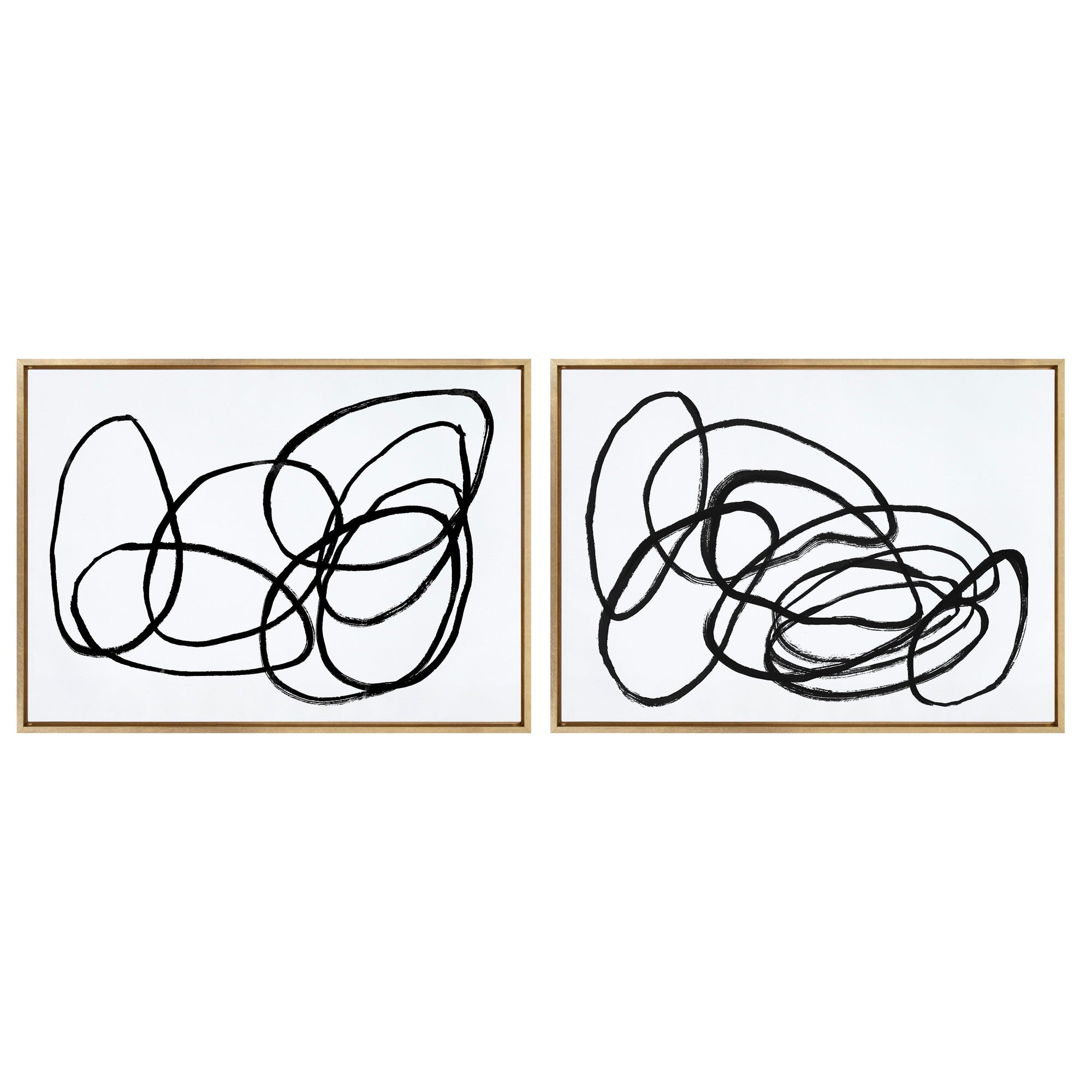 Two-piece framed canvas art set 'Sylvie Ring of Light and Ring of Light 2' by Nikki Chu shown in a room setting.