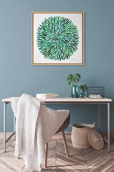 Sylvie Watercolor Burst Framed Canvas by kateandlaurel - product image 5 for Resin Society