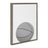Sylvie Basketball Portrait Framed Canvas, Gray 18x24 by kateandlaurel - product image 2 for Resin Society