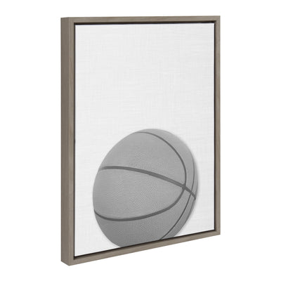 Sylvie Basketball Portrait Framed Canvas, Gray 18x24 by kateandlaurel - product image 2 for Resin Society