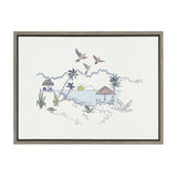 Sylvie Tropical Beach Scene Framed Canvas by The Creative Bunch Studio by kateandlaurel - product image 2 for Resin Society