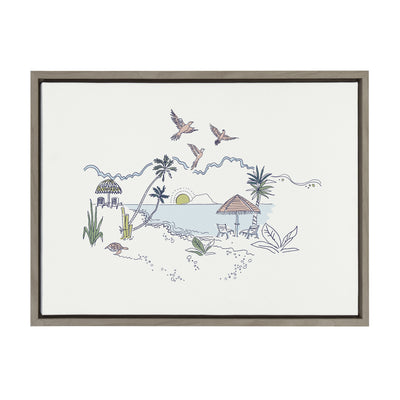 Sylvie Tropical Beach Scene Framed Canvas by The Creative Bunch Studio by kateandlaurel - product image 11 for Resin Society