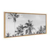 Sylvie Coastal Coconut Palm Tree Beach BW Framed Canvas by kateandlaurel - product image 7 for Resin Society