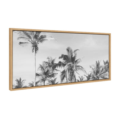 Sylvie Coastal Coconut Palm Tree Beach BW Framed Canvas by kateandlaurel - product image 7 for Resin Society