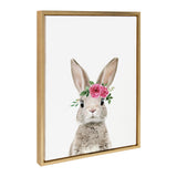 Sylvie Flower Crown Bunny framed canvas artwork by Amy Peterson, featuring bunny wearing a flower crown