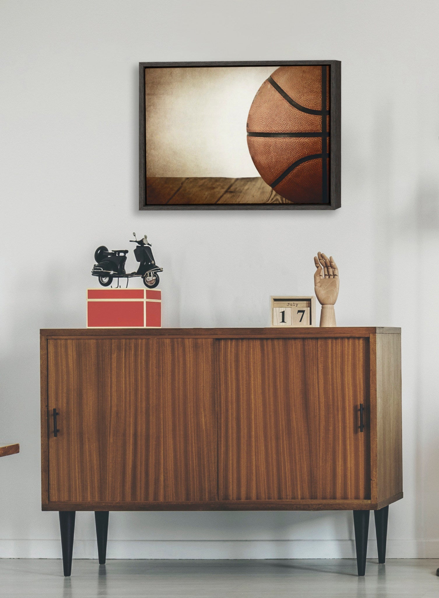 Sylvie Vintage Half Basketball Framed Canvas by kateandlaurel - product image 7 for Resin Society