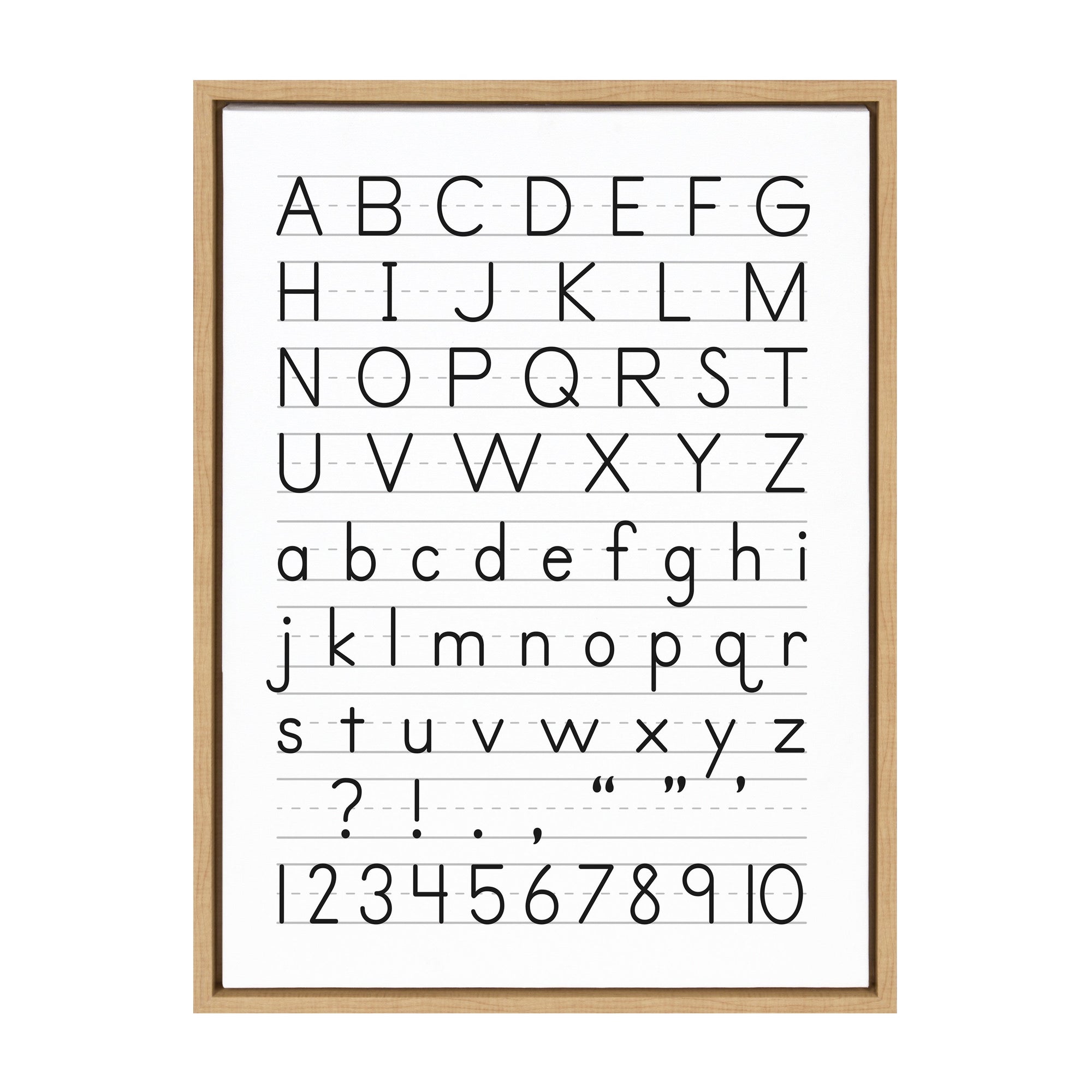 Sylvie Alphabet Penmanship Framed Canvas by The Creative Bunch Studio by kateandlaurel - product image 10 for Resin Society