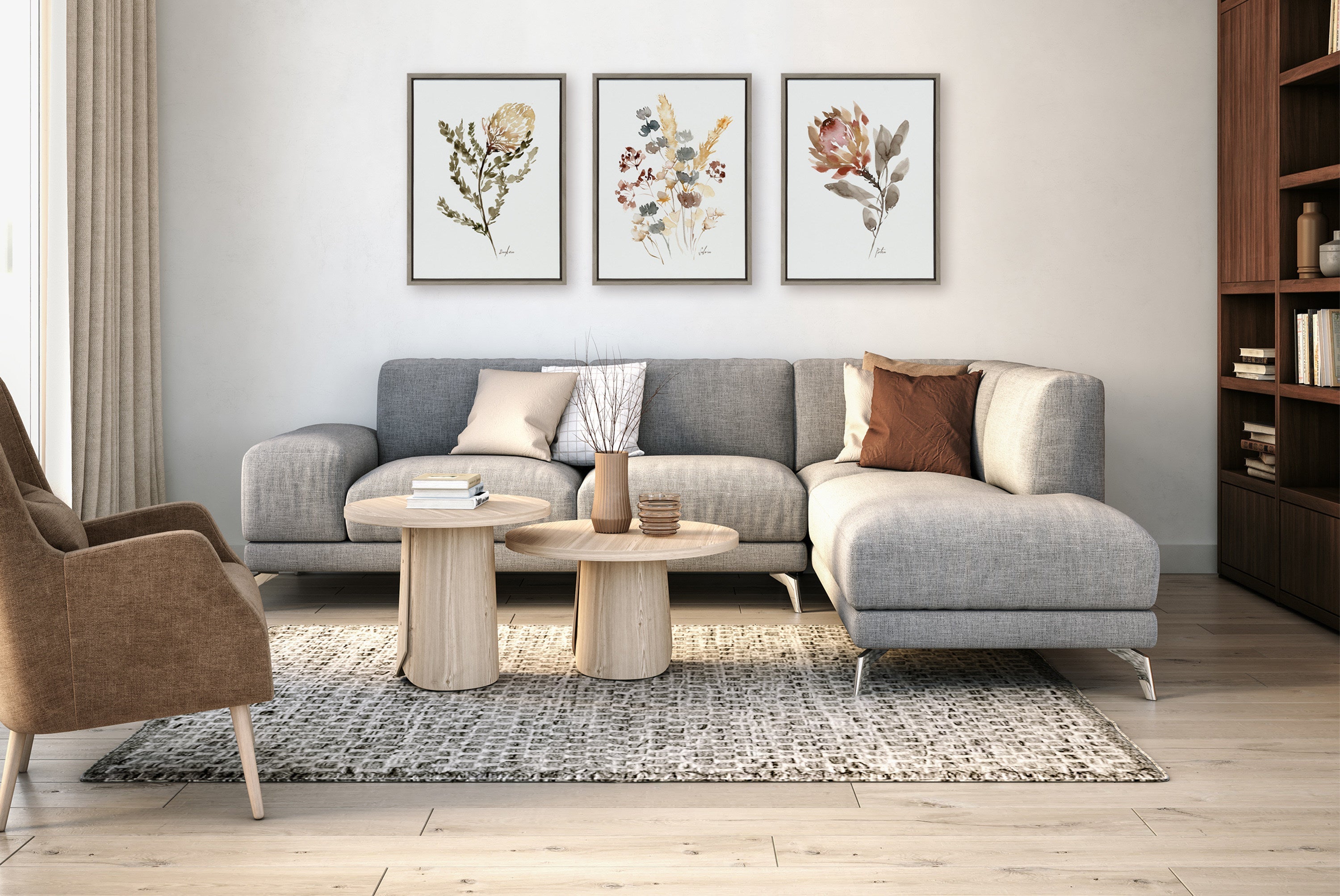 Sylvie Wild Banksia Wild Salvia and Wild King Protea Framed Canvas by kateandlaurel - product image 11 for Resin Society