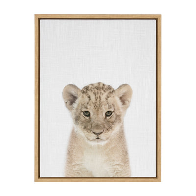 Sylvie Baby Lion Color Framed Canvas by kateandlaurel - product image 8 for Resin Society