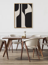 Sylvie Eye Catching Sleek Abstract 6 Black and Beige Framed Canvas by kateandlaurel - product image 5 for Resin Society