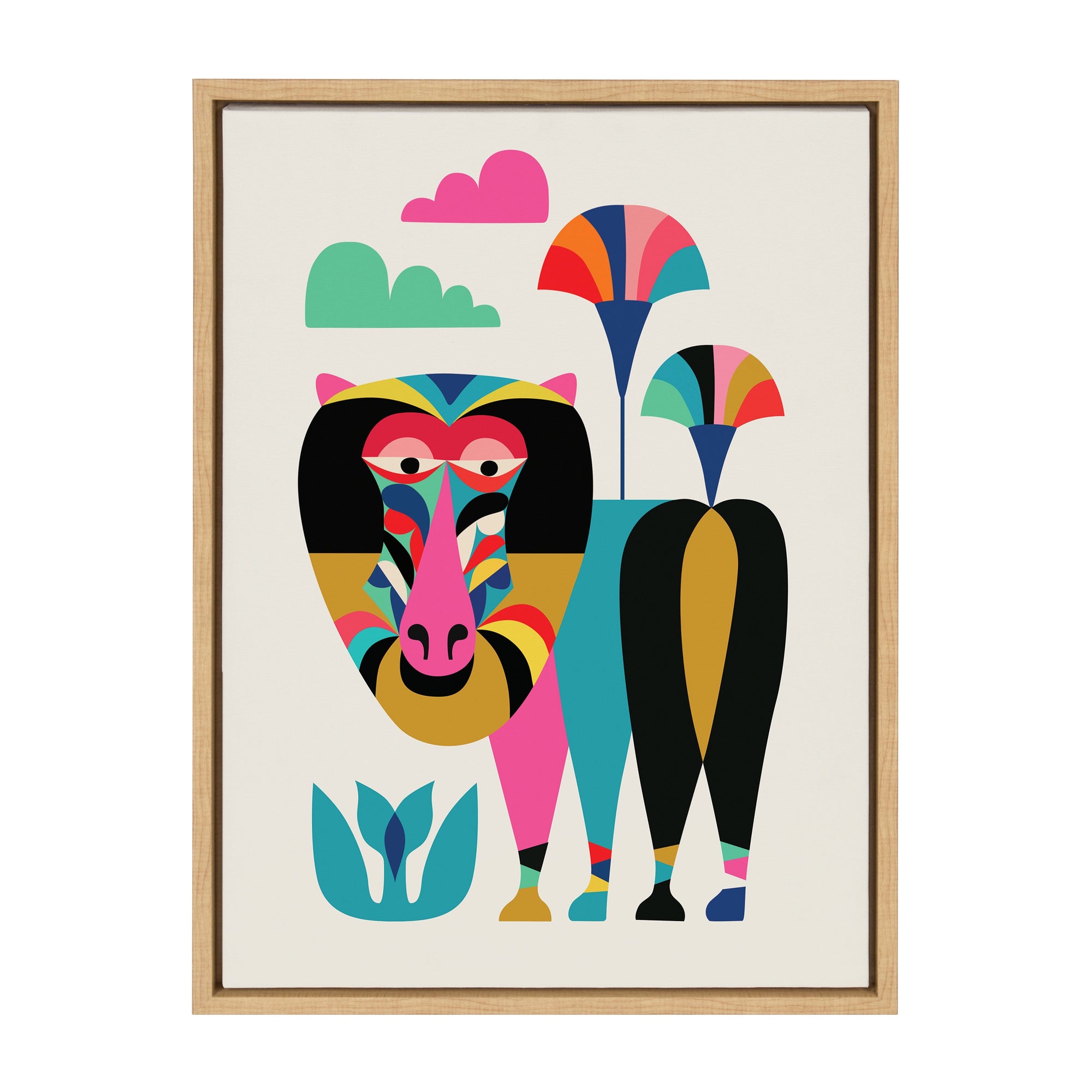 Sylvie Baboon Framed Canvas by kateandlaurel - product image 9 for Resin Society