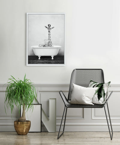 Sylvie Giraffe 2 in the Tub Framed Canvas by kateandlaurel - product image 8 for Resin Society