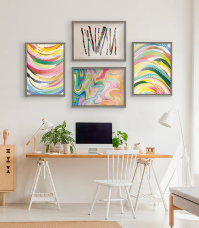Blake Abstract Sticks 5 Framed Printed Glass by kateandlaurel - product image 6 for Resin Society