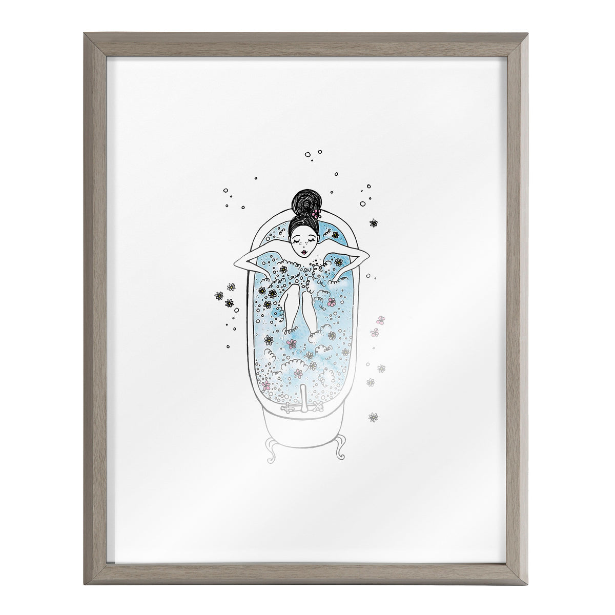 Blake Girl in a Bath Framed Printed Glass by Viola Kreczmer by kateandlaurel - product image 2 for Resin Society