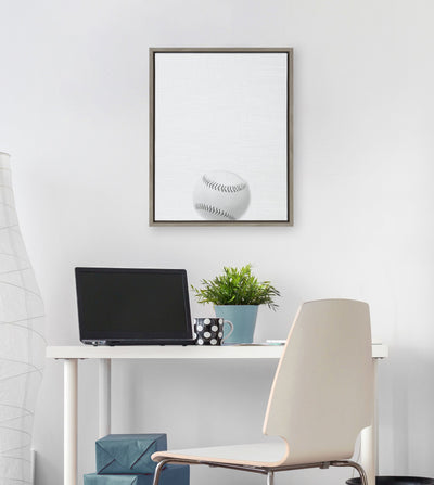 Sylvie Baseball Portrait Framed Canvas, Gray 18x24 by kateandlaurel - product image 7 for Resin Society
