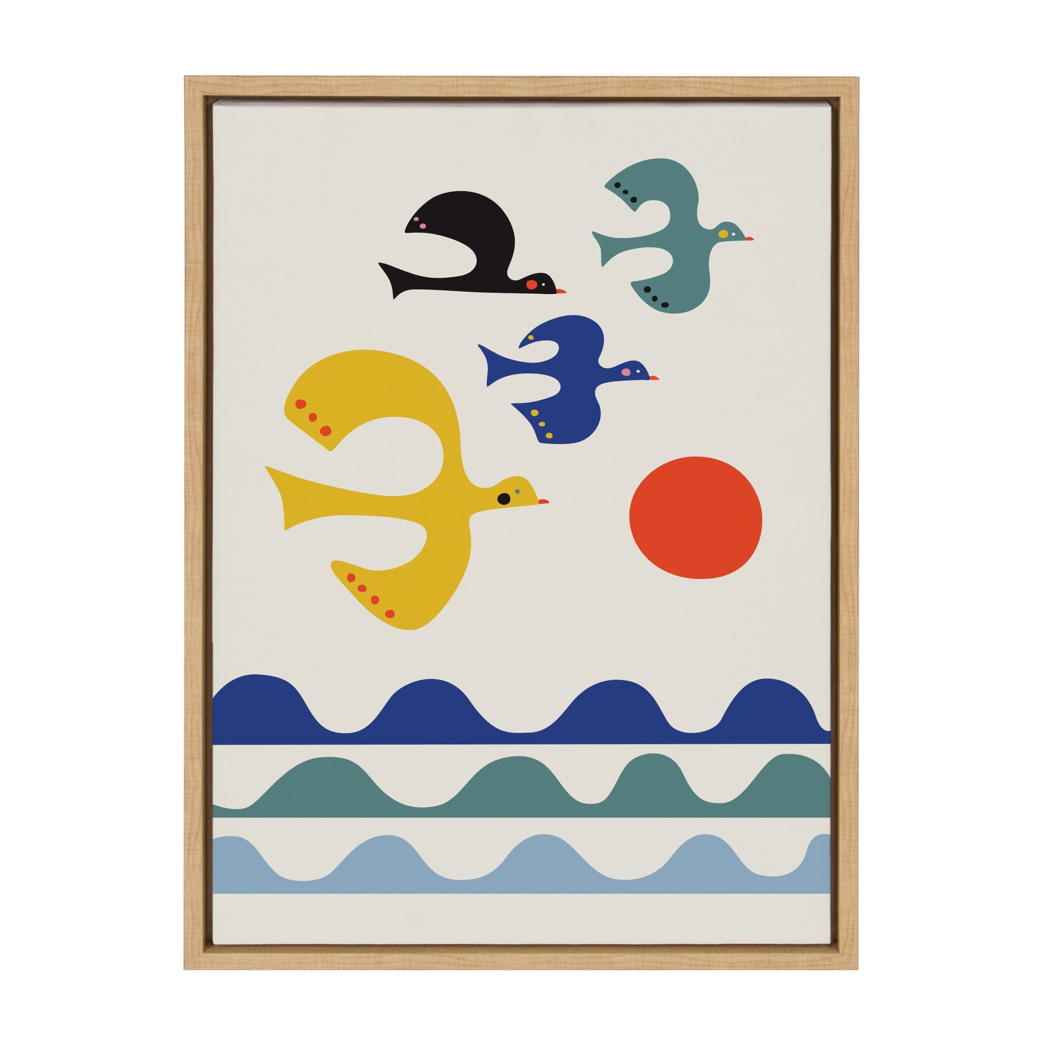 Sylvie Flock of Birds Framed Canvas by kateandlaurel - main product image for Resin Society