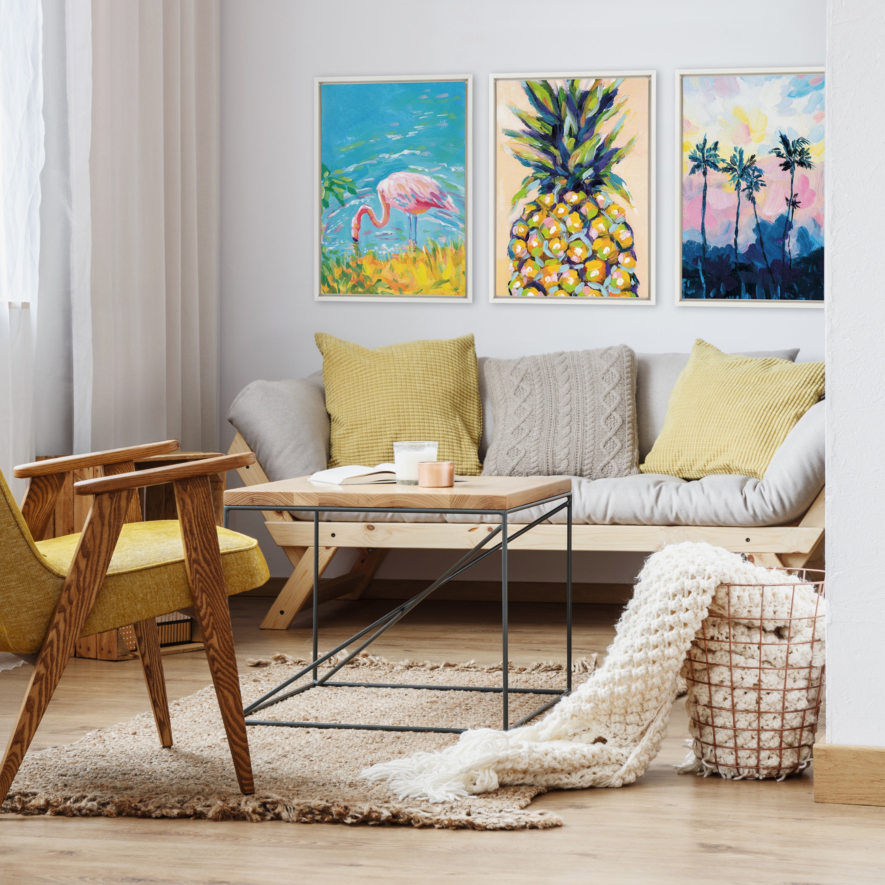 Sylvie Pineapple Study No 2 Framed Canvas by Rachel Christopoulos by kateandlaurel - product image 5 for Resin Society