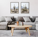 Sylvie Tall Saguaro Cacti Desert Mountain Framed Canvas Set by The by kateandlaurel - product image 5 for Resin Society