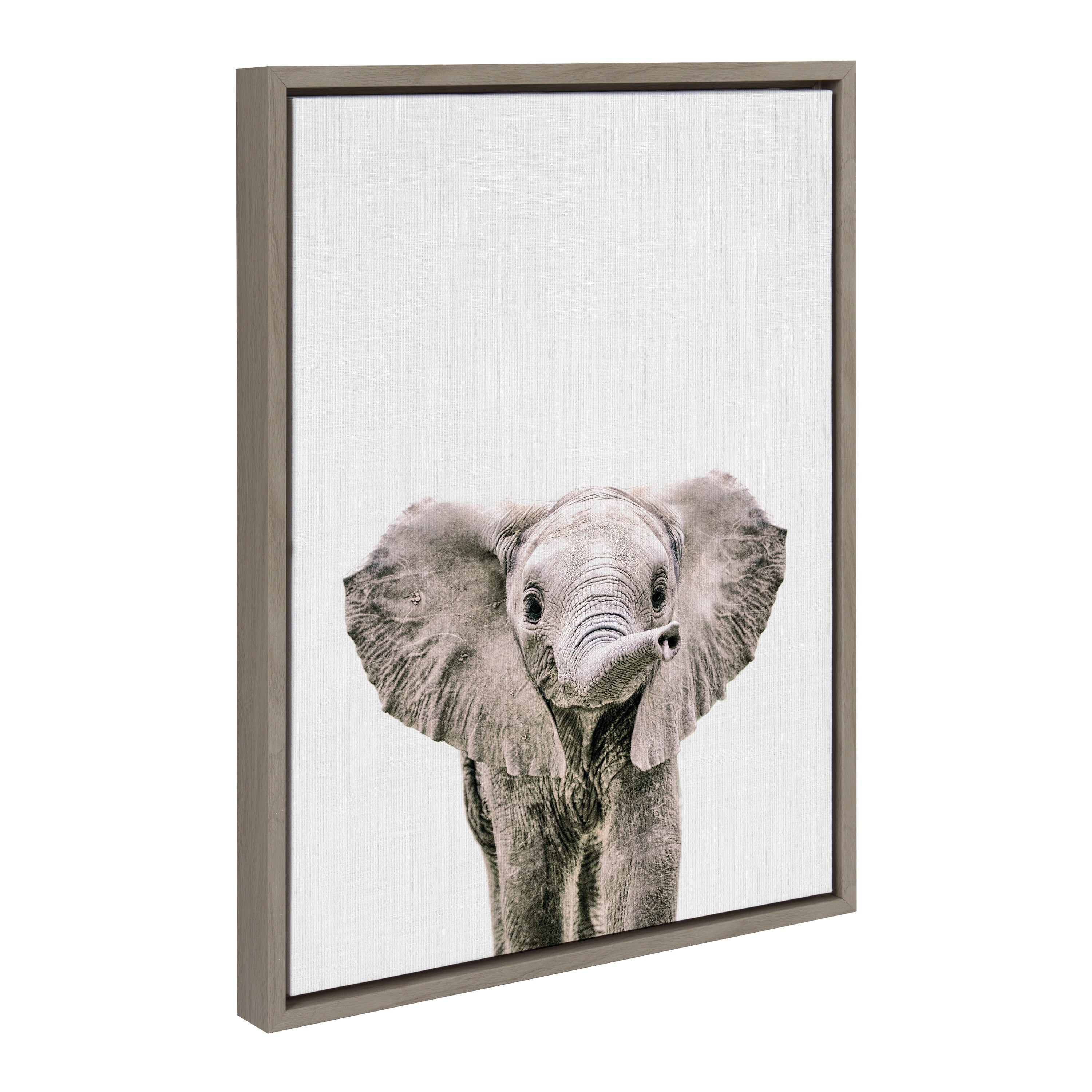 Sylvie Baby Elephant Color Framed Canvas by kateandlaurel - product image 7 for Resin Society