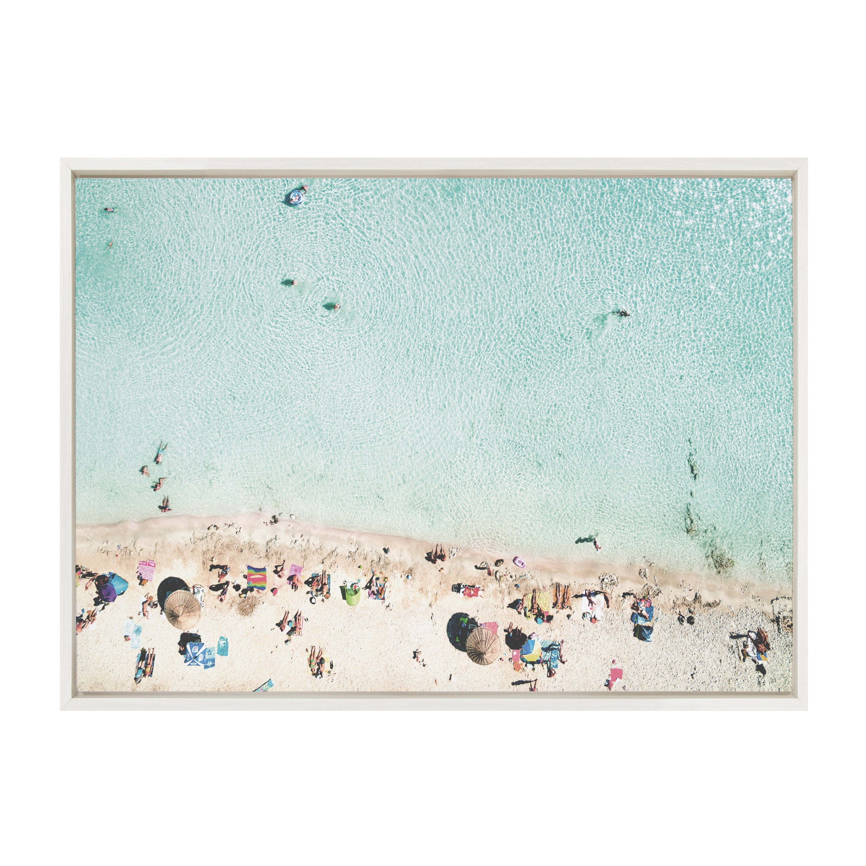 Sylvie Turquoise Beach from Above Framed Canvas by kateandlaurel - product image 18 for Resin Society