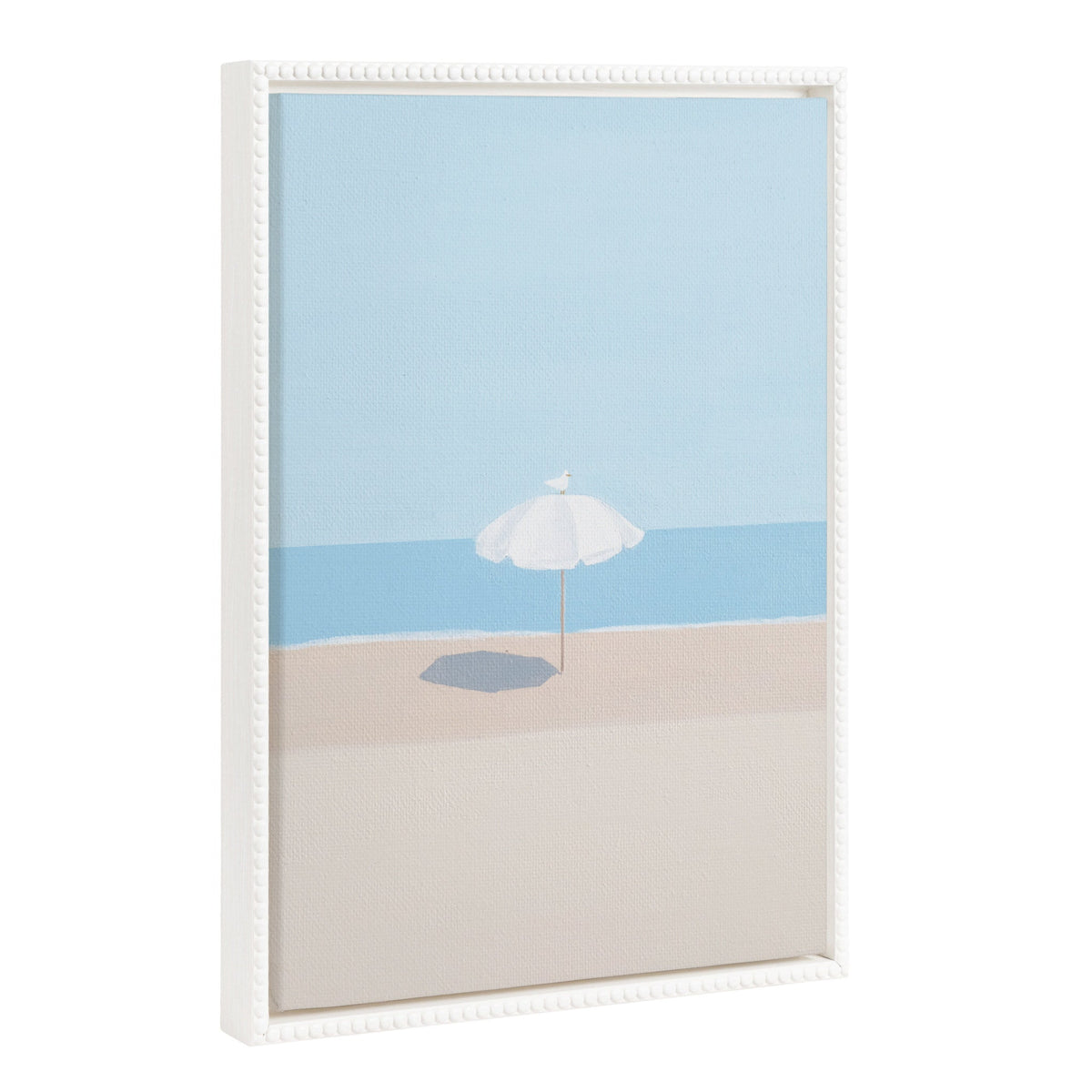 Sylvie Beaded Throwing Shade abstract ocean landscape framed canvas by Rachel Dowd