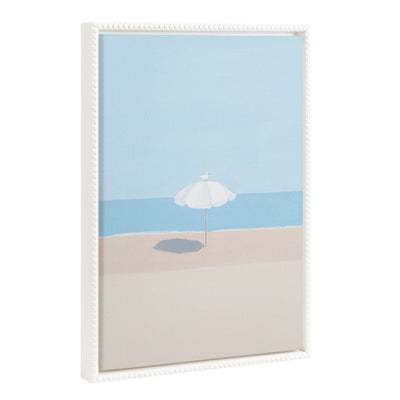 Sylvie Beaded Throwing Shade abstract ocean landscape framed canvas by Rachel Dowd