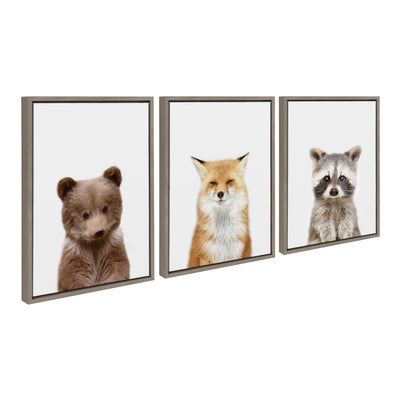 Sylvie Studio Bear, Studio Fox and Studio Raccoon Framed Canvas by kateandlaurel - product image 7 for Resin Society