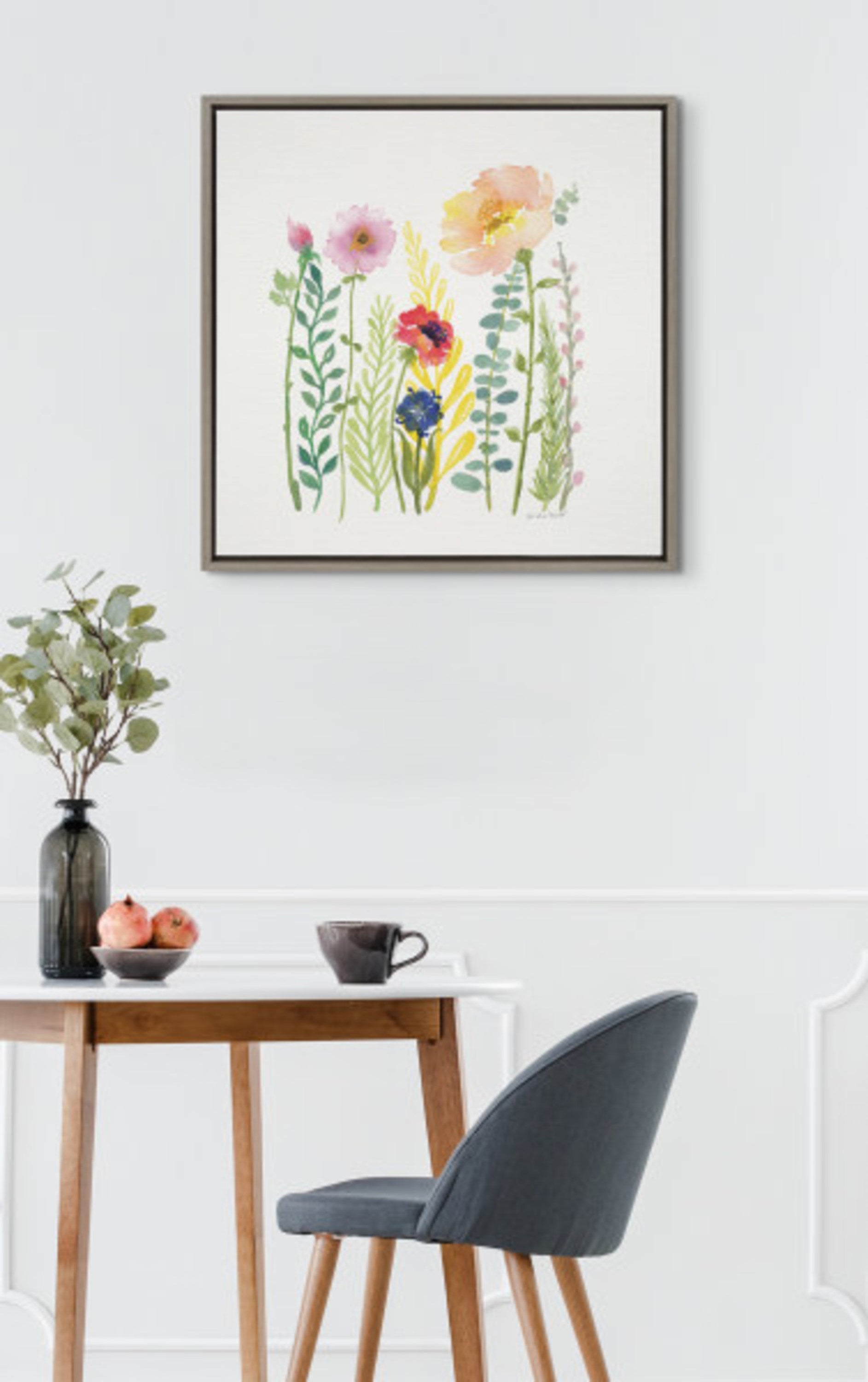 Sylvie Flowers and Ferns Framed Canvas by kateandlaurel - product image 14 for Resin Society