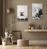 Sylvie Highland Cow in Tub Color Framed Canvas by kateandlaurel - product image 17 for Resin Society