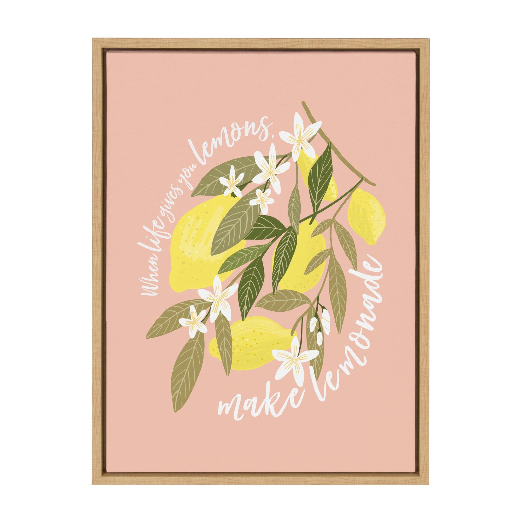 Sylvie 561 Lemons Framed Canvas by Mia Charro by kateandlaurel - main product image for Resin Society