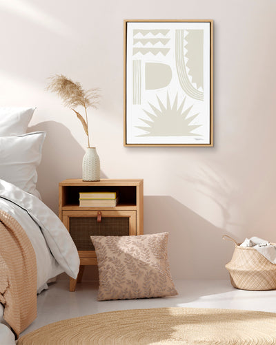 Sylvie Burst Neutral Framed Canvas by kateandlaurel - product image 4 for Resin Society