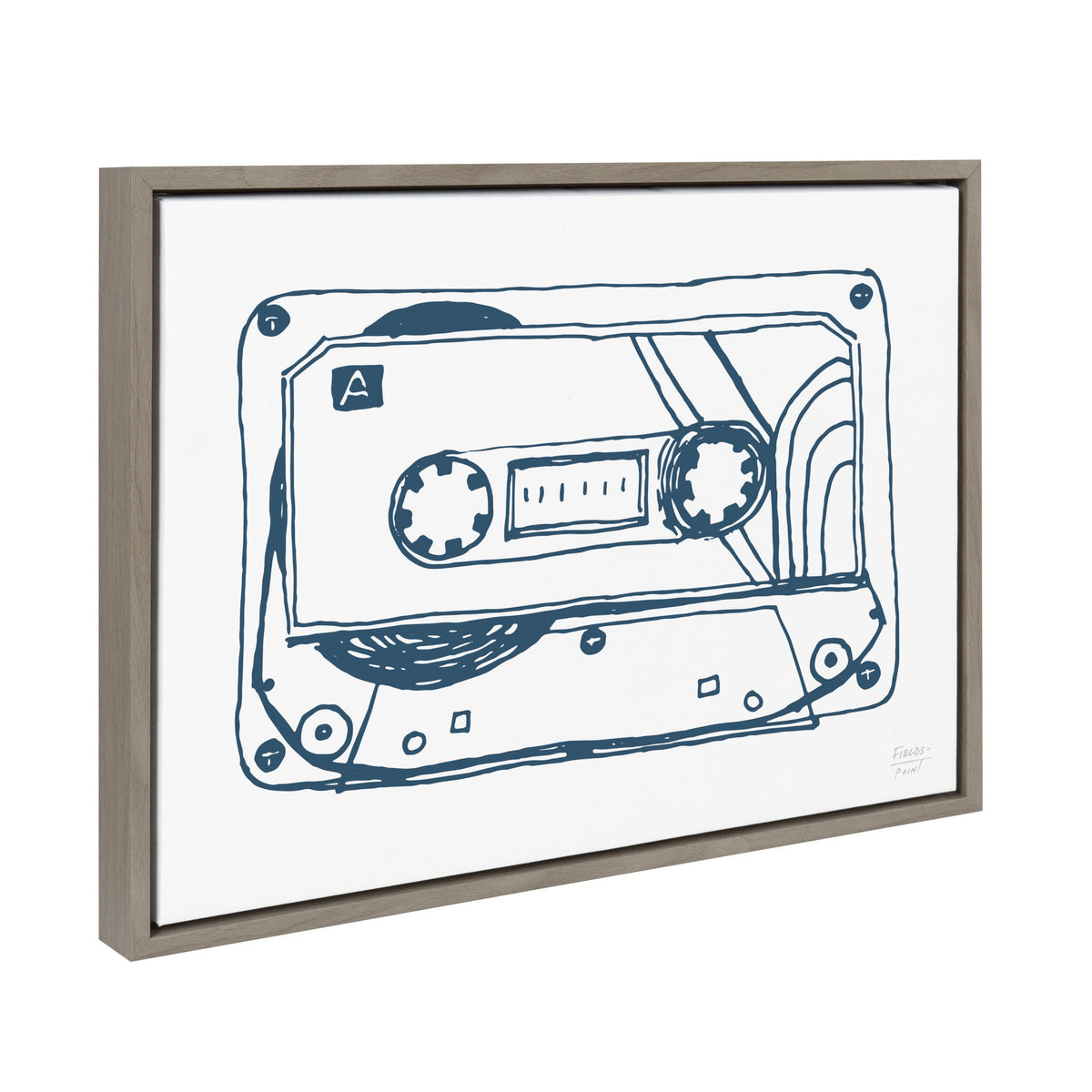 Sylvie Cassette Illustration Framed Canvas by kateandlaurel - product image 2 for Resin Society