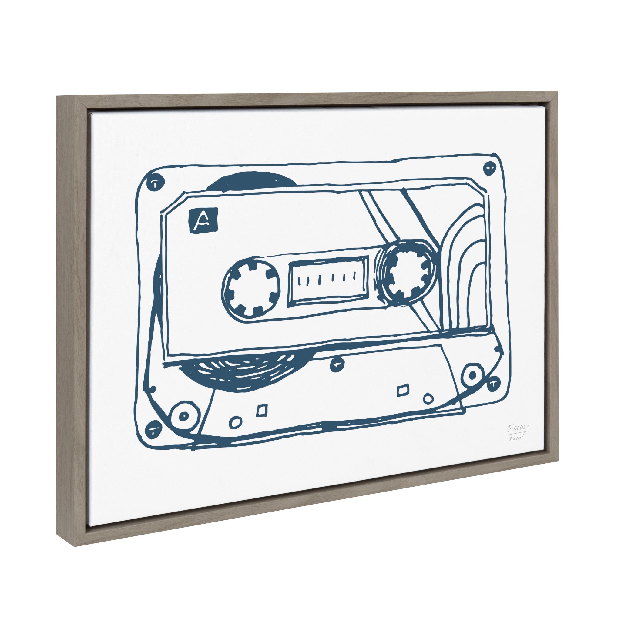 Sylvie Cassette Illustration Framed Canvas by kateandlaurel - product image 2 for Resin Society
