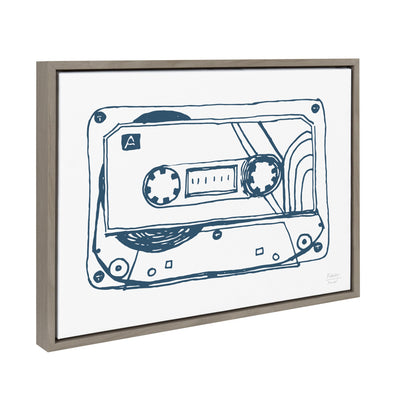 Sylvie Cassette Illustration Framed Canvas by kateandlaurel - product image 2 for Resin Society