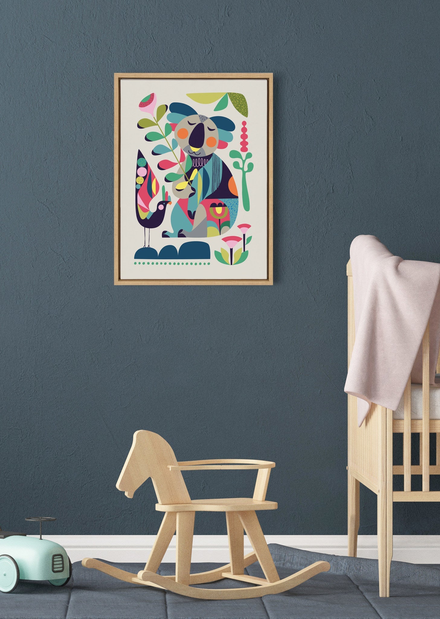 Sylvie Mid Century Modern Koala Framed Canvas by kateandlaurel - product image 7 for Resin Society