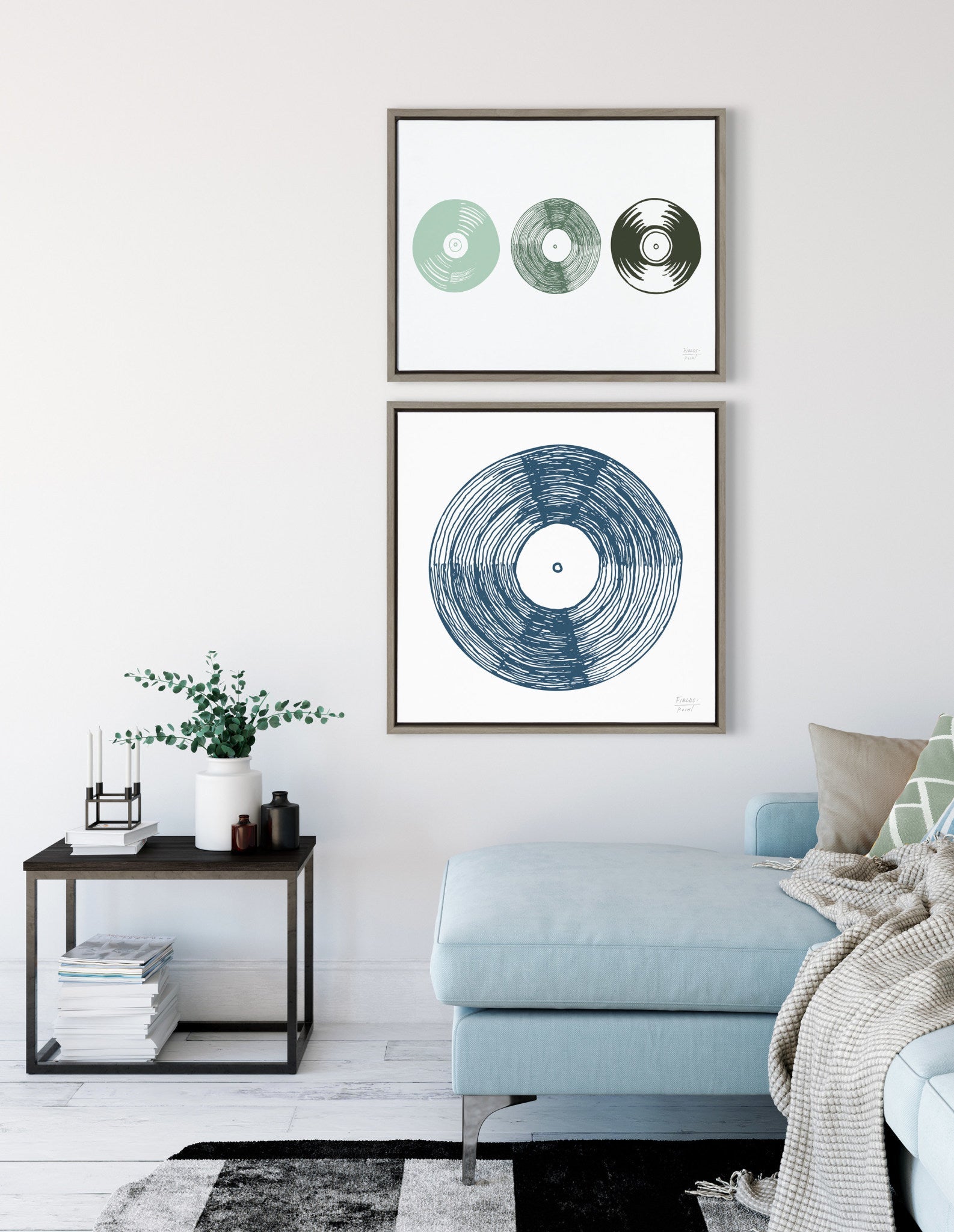 Sylvie Three Records Framed Canvas by kateandlaurel - product image 7 for Resin Society
