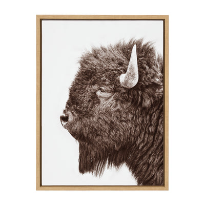Sylvie Bison Profile Framed Canvas by Amy Peterson Art Studio