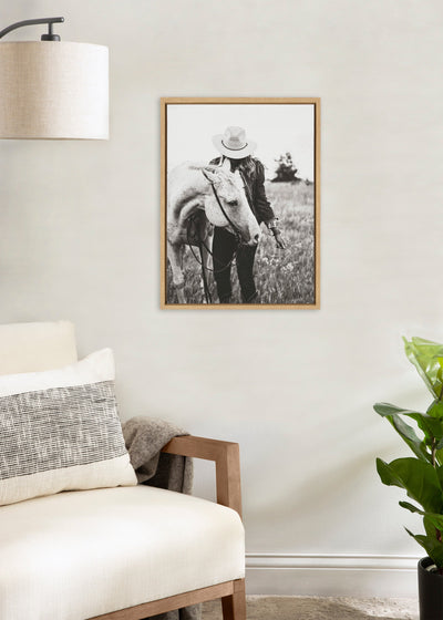 Sylvie Photo Silver Horse Framed Canvas by The Whiskey Ginger