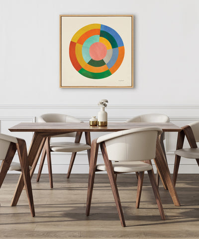 Sylvie Colorwheel Cream Framed Canvas by Carey Copeland