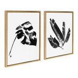 Sylvie 582 Monstera and 583 Banana Leaf Framed Canvas by kateandlaurel - product image 2 for Resin Society