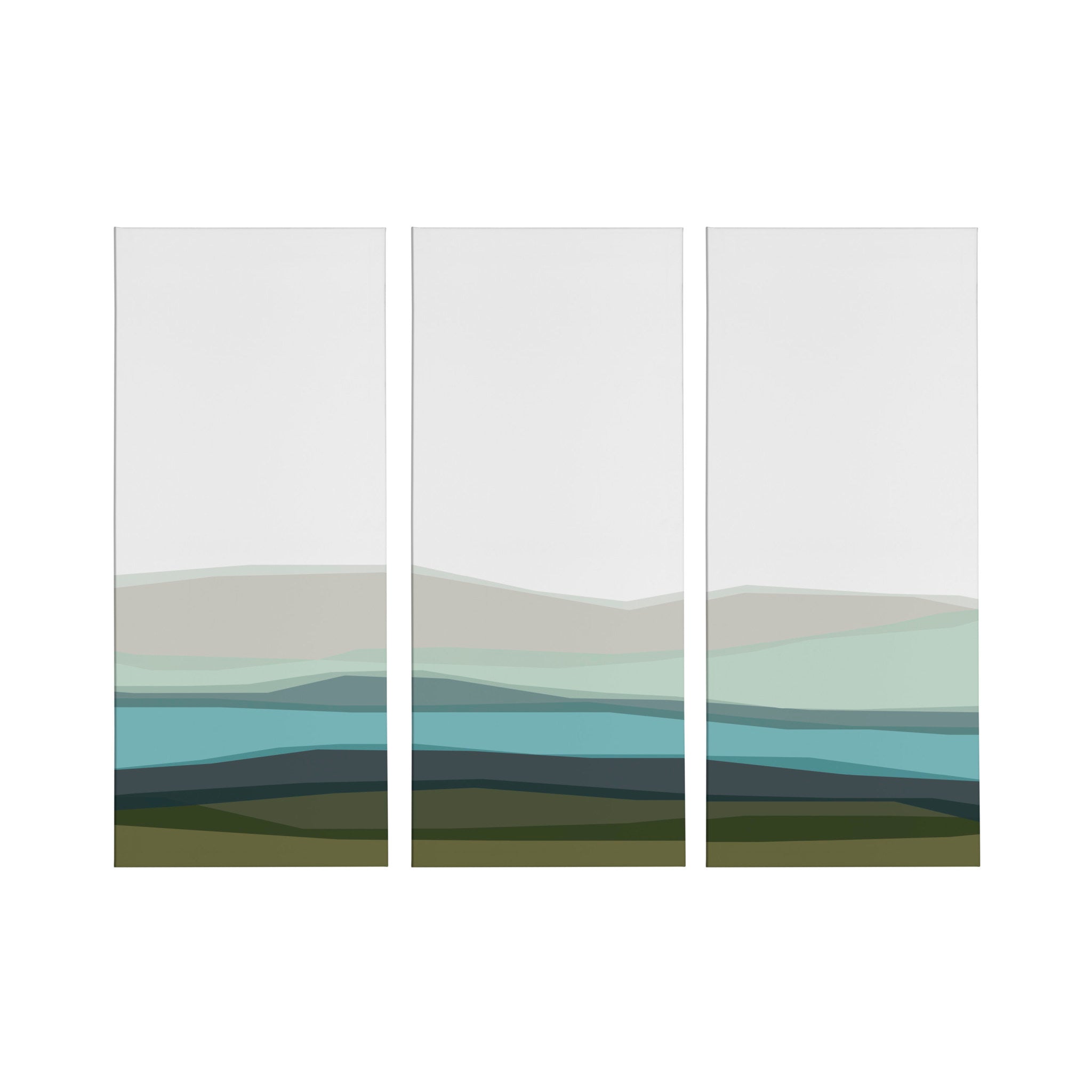 Abstract Blue Lake and Mountains Canvas Art Set by kateandlaurel - product image 2 for Resin Society