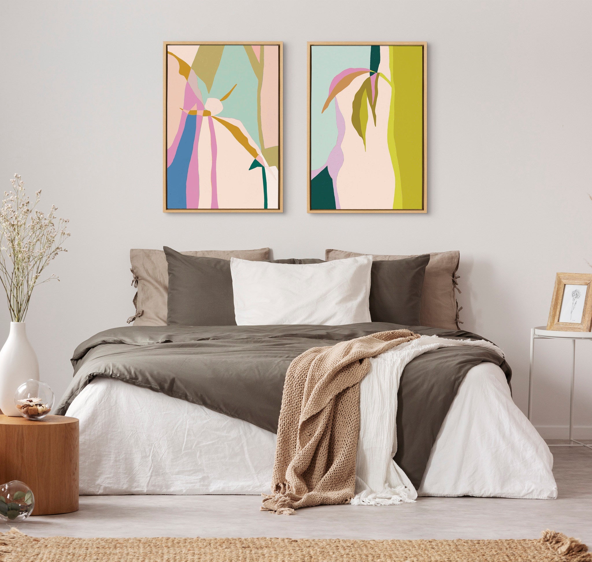 Sylvie Delight in the Moment 1 and 2 Framed Canvas by kateandlaurel - product image 5 for Resin Society