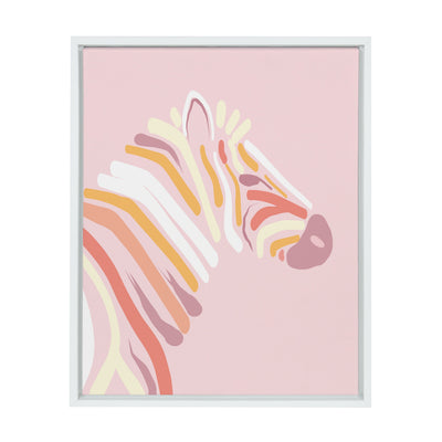 Sylvie Pink Zebra Framed Canvas by kateandlaurel - product image 8 for Resin Society